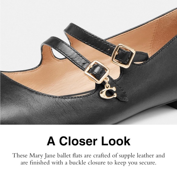 Coach Black Mary Jane Flats - Picture 3 of 7